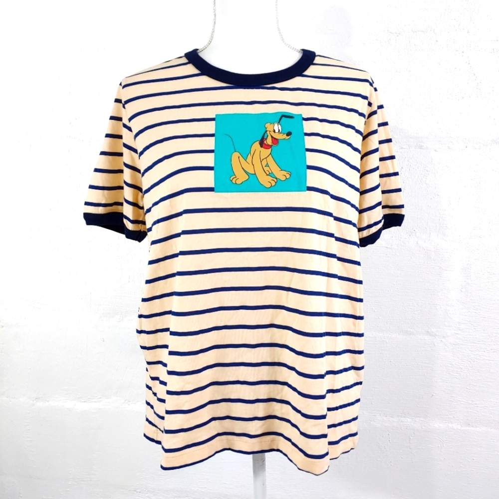 Zara Striped T-Shirt with Cartoon Patch